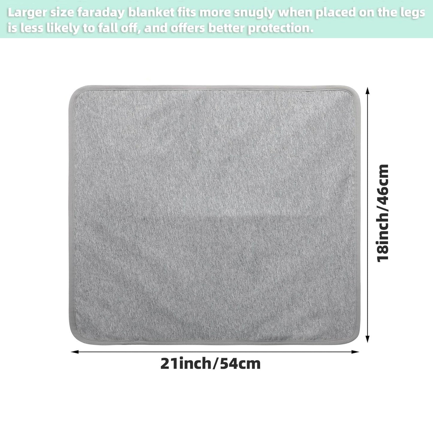 Gray Faraday pad with dimensions on a white background