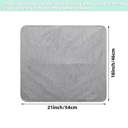 Gray Faraday pad with dimensions on a white background